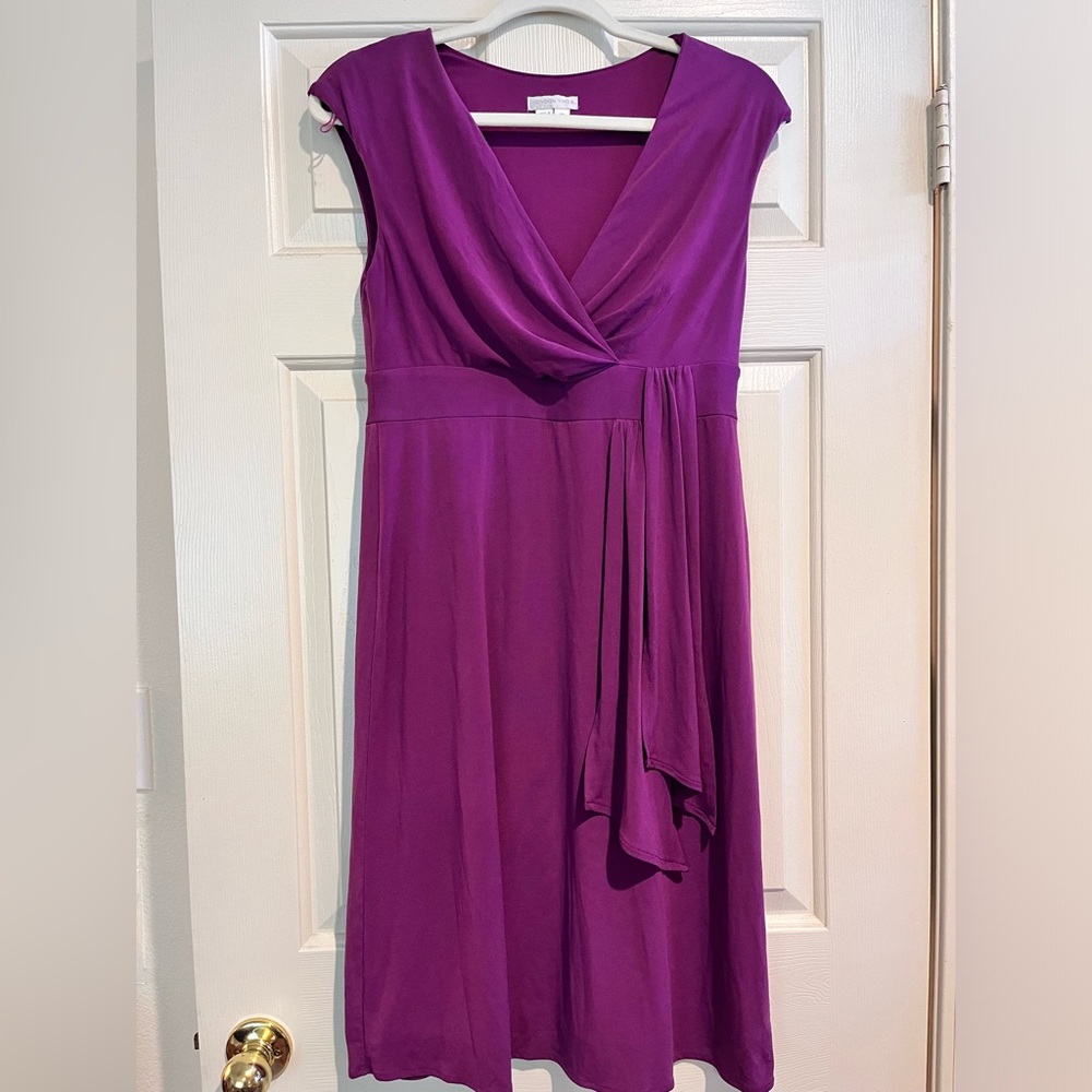 London Times gorgeous purple side draped dress, size 10 - Picture 6 of 6